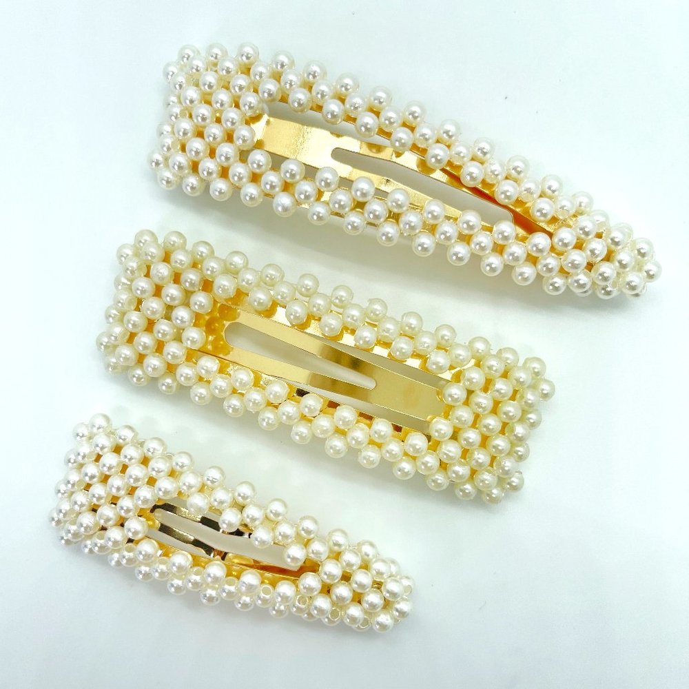 Women's Faux Pearl Hair Clips & Barrettes Set of 3